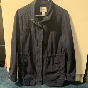 Old Navy Cargo Utility Navy Blue with Zip, Button & Drawstring Jacket. Size S